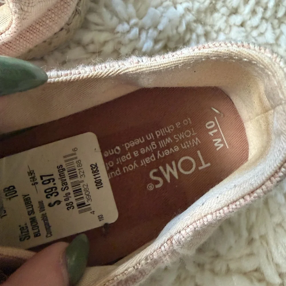 NWT Toms Blush Pink Rose super cute spring womens  Espadrille Lace-Up Sneakers